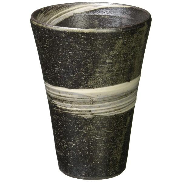 丸伊製陶 信楽焼 へちもん ロングカップ タンブラー フリーカップ 黒磯 容量約470ml 陶製