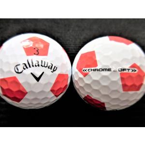 ロストボール　ランク２　Callaway キャロウェイ　ＣＨＲＯＭＥ ＳＯＦＴ　２２年モデル　ＴＲＵＶＩＳ　ホワイト×レッド｜shindai