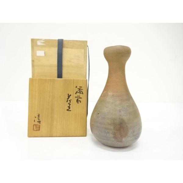 ys7609557;  備前焼　人間国宝　伊勢崎淳造　花生【道】
