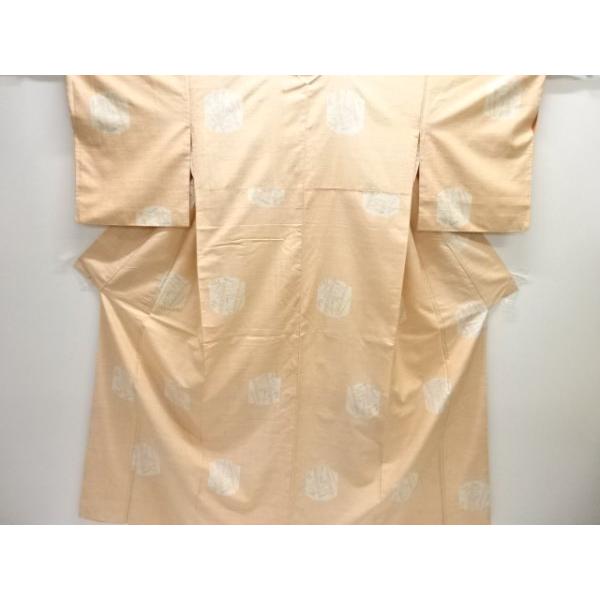 ys7725203;  竹笹模様織出し本真綿結城紬80亀甲着物【着】