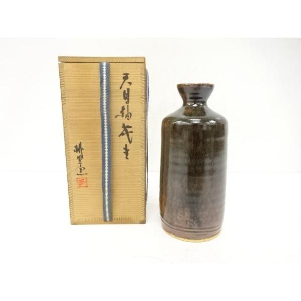 ys7739931;  桃里窯造　天目釉　花生【道】