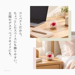 高級感 プリザーブドフラワー ガラスドーム ミ...の詳細画像3