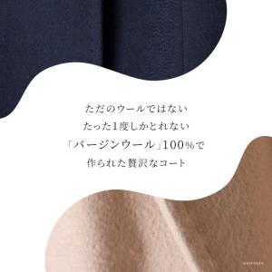 ミドル丈 ノーカラー コート レディース 50...の詳細画像3