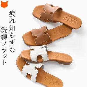 Oh my Sandals オーマイサンダルズ スクエアトゥ フラットサンダル