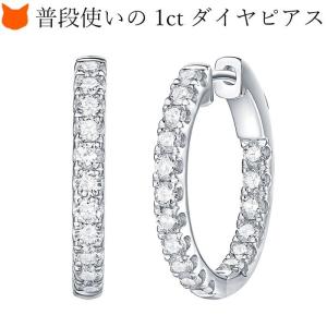 PT/K18WG ダイヤモンド フープ ピアス 1.09CT : KOMEHYO ONLINESTORE