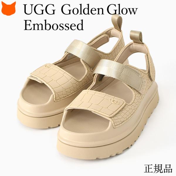 アグ サンダル レディース ゴールデングロウ エンボス UGG 厚底 サンダル 軽量 フラット EV...