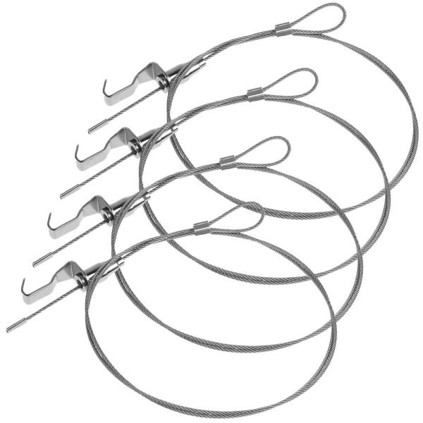ピクチャーレール用 ステンレスワイヤー 吊り下げ金具(1mワイヤーフック-4本)