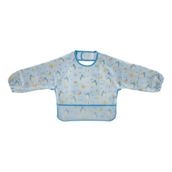 リッチェル おでかけランチくん 長袖お食事エプロン ブルー