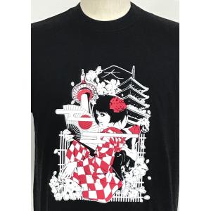 Ｔシャツ　京都ガール（黒）｜shinigshinig