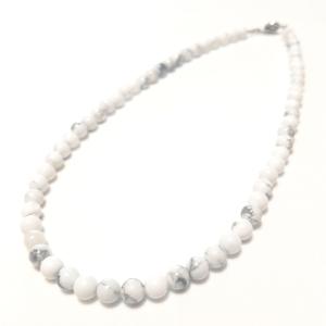 6ミリ ハウライト 数珠 メンズ レディース ネックレス｜shinil-y