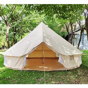 Bell Tent 家族旅行パーティーやハンティングキャンプ用パオテント用の屋外キャンバス防水ベルテント4シーズンテント (直径5メートル)