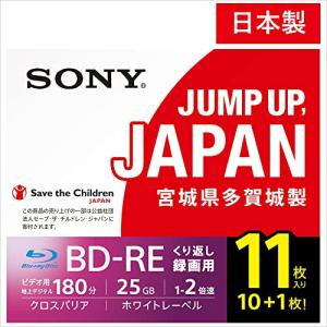 ソニー 日本製 ブルーレイディスク BD-RE 25GB 1枚あたり地デジ約3時間 繰り返し録画用 11枚入り 2倍速ダビング対応 ケース付属｜shiningone23