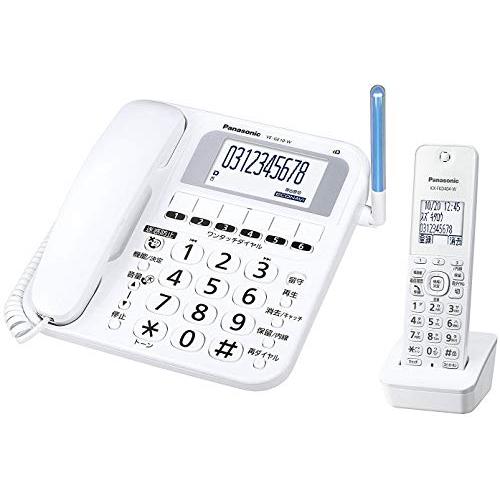 パナソニック コードレス電話機子機1台付き ホワイト