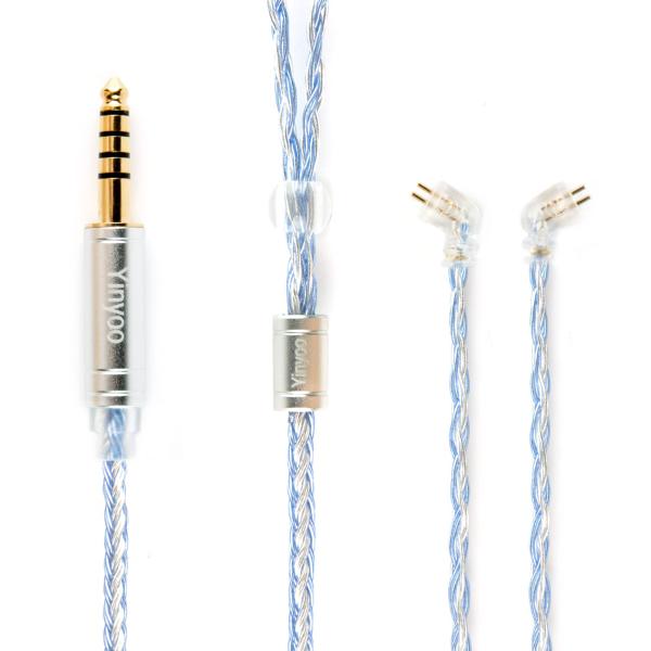 Yinyoo イヤモニ アップグレードケーブル 2pin TFZ 4.4mm YYX4849 銀メッ...
