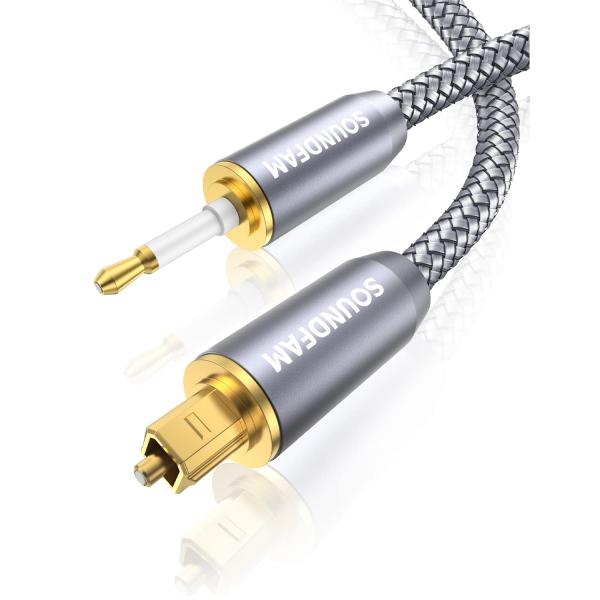 SOUNDFAM Mini 光デジタルケーブル TOSLINK-ミニTOSLINKケーブル ナイロン...