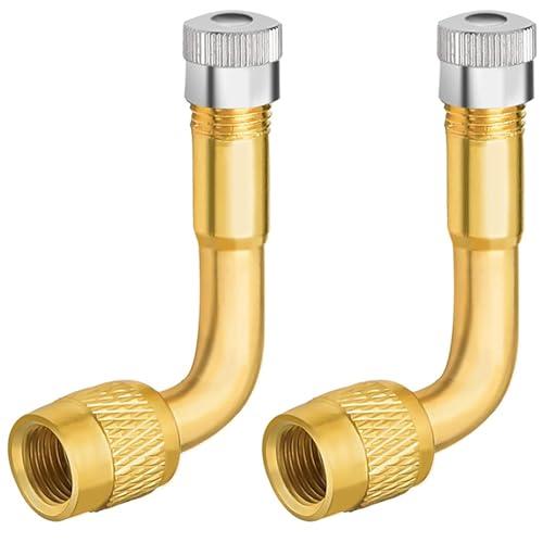 バイク 空気入れ アダプター バルブ延長チューブ バイク用エアーバルブ 90°エクステンション L型...