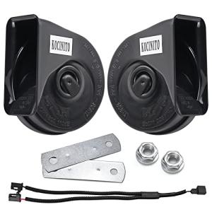 汎用 12V ブラック シルバー メッキ ダブルホーン 2個set 高品質