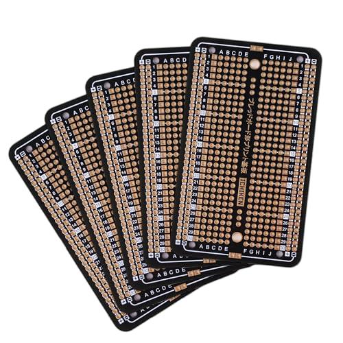 イチケン 1列多いブレッドボードプリント基板 はんだ付け可能 金メッキ仕上げの上級品 ハーフサイズ ...