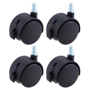ネジ式 キャスター 4個セット ブレーキ付き M6ネジ 360度回転 静音 1
