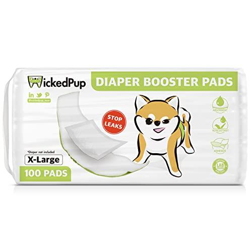 WICKEDPUP 犬用おむつライナー、100枚入 | 男の子のマナーベルトパッド | 女の子の生理...