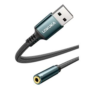 LOKUKA usb オーディオ変換アダプタ DACチップ内蔵 24bit/96kHz