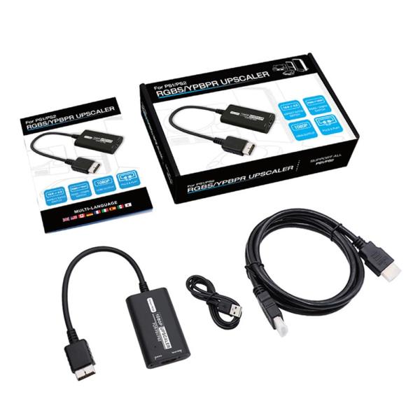 PS1/PS2 to HDMI コンバーター RGB-YPbPr スイッチ 1080P出力対応 アス...