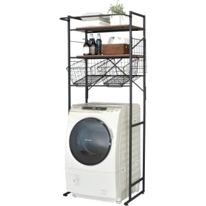 ekans(エカンズ) 棚付きランドリーラック LSH-530W 棚3段タイプ