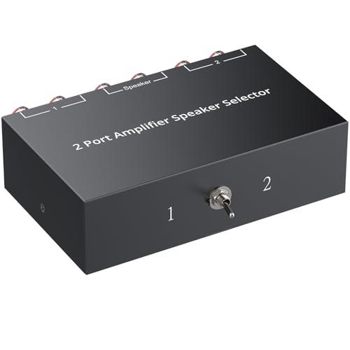 PROZOR スピーカーセレクター 2入力1出力/1入力2出力 双方向切替 スピーカー切替器 金メッ...