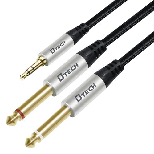 DTECH 3.5mm to 6.35mm x 2 オーディオ変換ケーブル ステレオミニプラグ Y型...