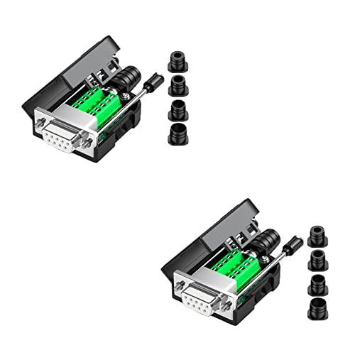 PENGLIN 2個 D-SUB 9ピンメスコネクタ 端子台付基板 コネクタカバー RS-232 D...