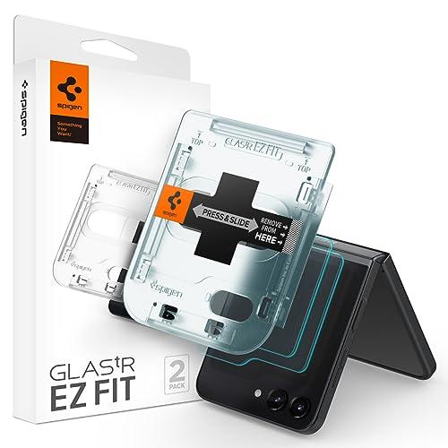 Spigen EZ Fit ガラスフィルム Galaxy Z Flip 5 用 貼り付けキット付き ...