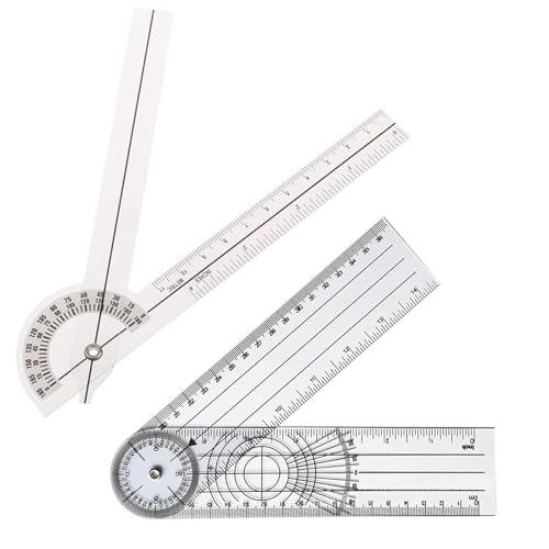 Selinear ゴニオメーター 2個入り プラスチック 透明 多機能 持ち運び便利 図面 工学 建...