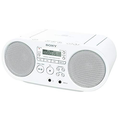 ソニー AUX CDラジオ ZS-S40 : FM/AM/ワイドFM対応 ホワイト ZS-S40 W