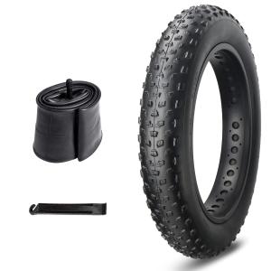 MOHEGIA 1本セット ファットタイヤ: 20x4.0インチ 組み合わせセット - 折り畳み式交換用 MTB自転車タイヤ、チューブ、タイヤレ