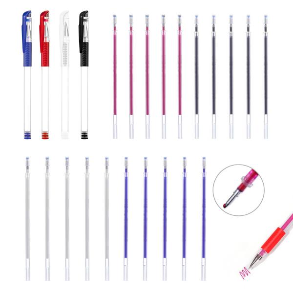 Coollooda チャコペン 24本セット 熱で消える 裁縫用チャコペン 熱消去可能なペン 刺繍 ...