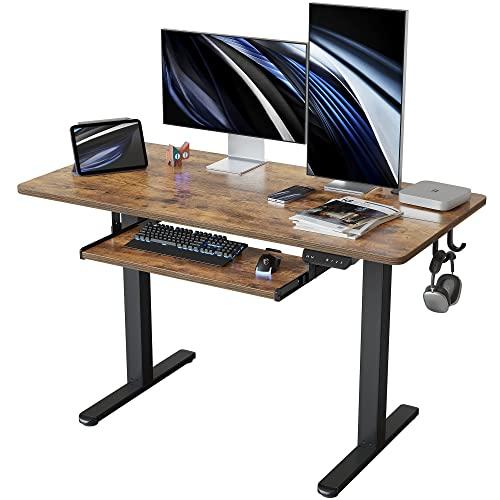 FEZIBO 昇降デスク スタンディングデスク 幅120cm*奥行き60cm 電動昇降式 上下昇降 ...