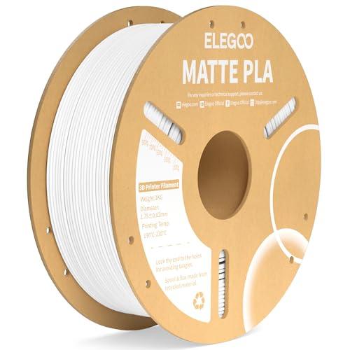 ELEGOO マット PLA フィラメント 1.75mm マットホワイト 3D プリンター用フィラメ...