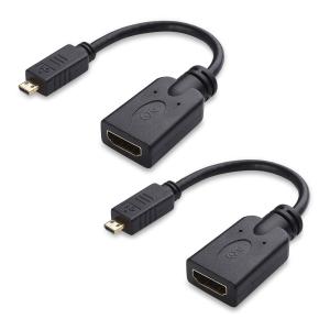 Cable Matters Micro HDMI 変換アダプター マイクロHDMI 変換アダプタ 2本セット 15cm 4K HDR対応 Ras｜shiningone23