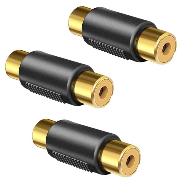 RCA メスメス 中継プラグ （3個セット） 金メッキ メスメスコネクタ 中継コネクタ RCA延長ア...