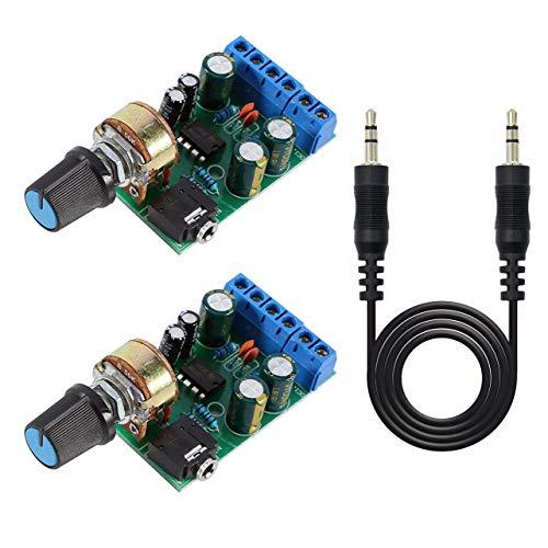 Youmile 2個オーディオアンプモジュールDC 1.8-12V TDA2822M 2.0チャンネ...