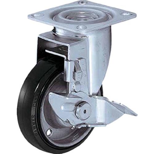 ハンマーキャスターHammer Caster 軽量キャスター 旋回式ゴム車輪 100mm ストッパー...