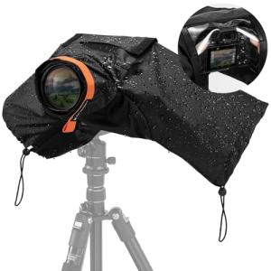 K&F Concept カメラレインコート レインカバー 透明窓半分開/閉可能 カメラ+レンズの 防水ジッパー Sony A7RV キャノン ニ