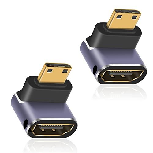 Duttek L字型HDMIミニ HDMI延長アダプタ 8K HDMIミニ HDMI2.1変換アダプ...
