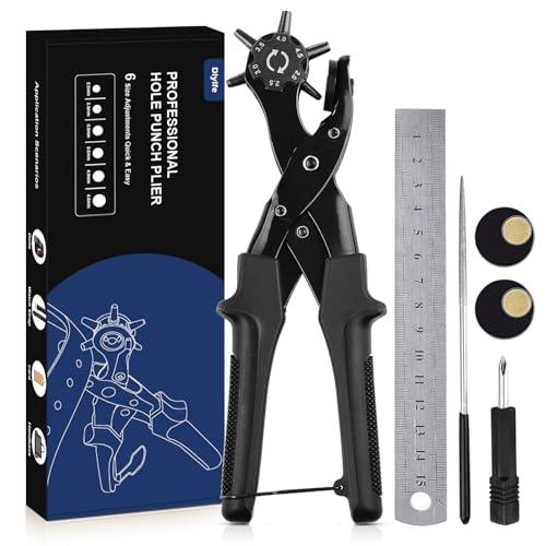 レザーパンチ ベルト パーフェクトフルセット Diyife 穴あけ 穴あけポンチ 革製品 厚紙 定規...