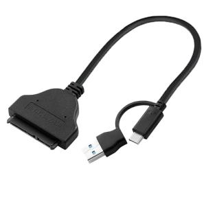 【互換品】 USB3.0 SATA 変換ケーブル｜USB-A/USB-C 二合一｜2.5 インチ HDD/SSD 対応 高速伝送 5Gbps 即插即用
