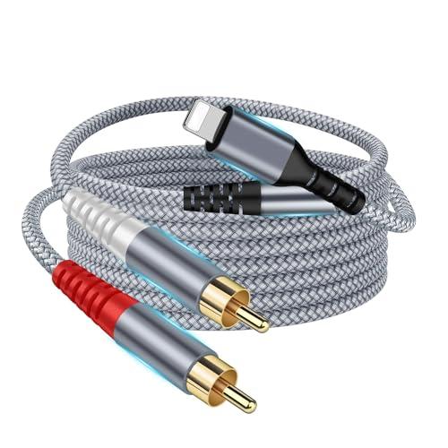 【互換品】 Lighting - RCA 変換ケーブル 1.2M iPhone 変換 2RCAオス ...