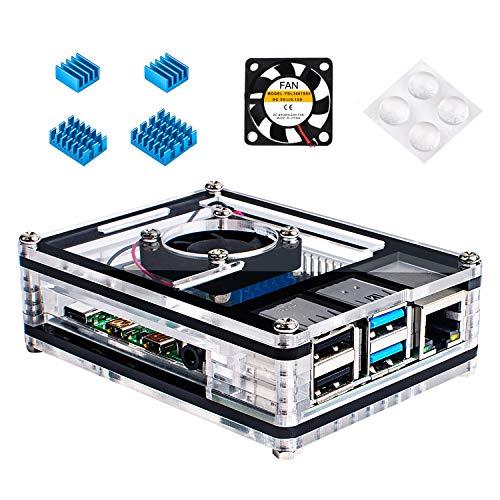Miuzei 最新Raspberry Pi 4 ケース ラスベリー パイ 4 ケース+ 冷却ファン+...