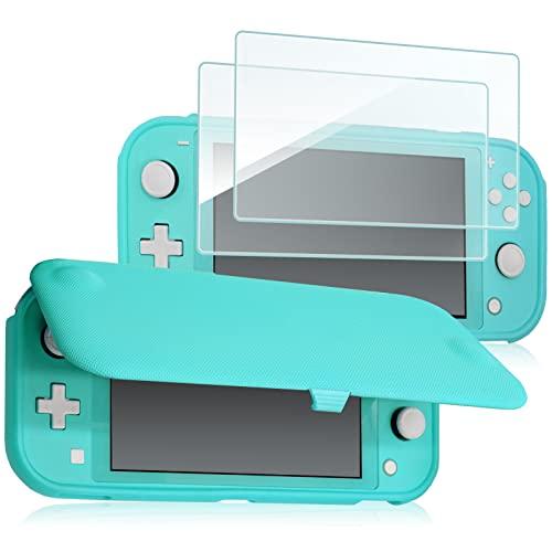 ProCase スイッチライト フリップケース ガラス２枚付き スリム クリアソフトTPU カバー ...