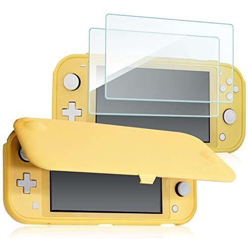 ProCase スイッチライト フリップケース ガラス２枚付き スリム クリアソフトTPU カバー ...