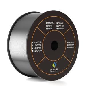 HITBOX フラックス入り 溶接ワイヤー 0.8mm 1.0kg ノンガス溶接 100v 半自動溶接機ワイヤー 溶接 低スパッタ 半自動溶接用